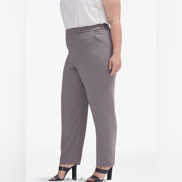 MM.LaFleur Vesterbro Dress Pants 16 NEW Straight Leg Tailored Dark Clay Career - Picture 2 of 5